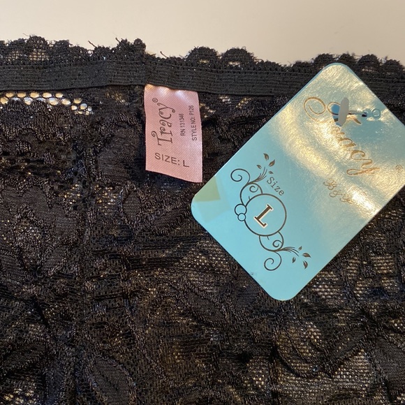 NWT Tracy cheeky boy shorts(?) hipsters(?) black lace panties NEW - Picture 2 of 9